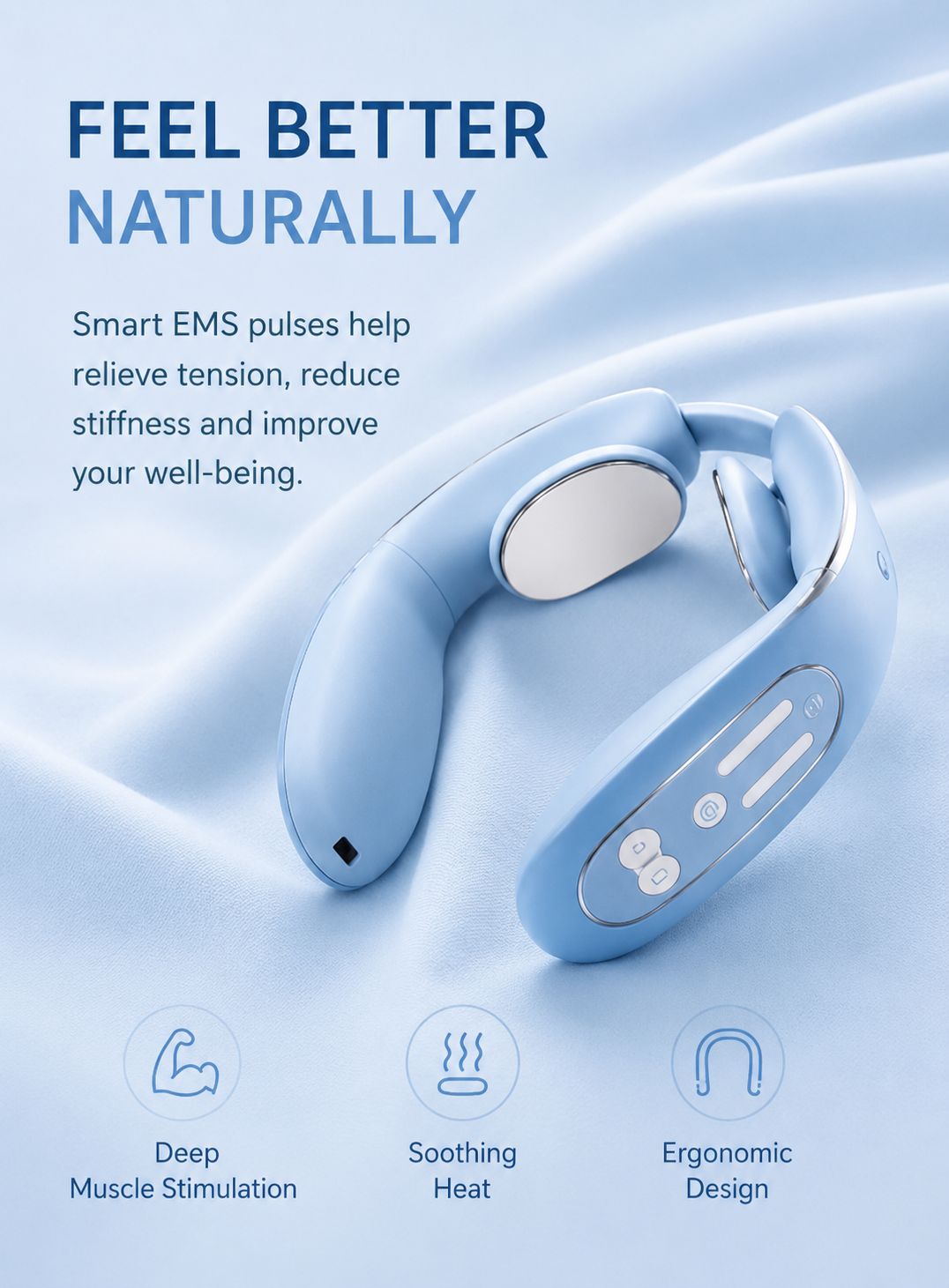 EMS Neck Massager - Instant Pain Relief for Neck & Shoulders